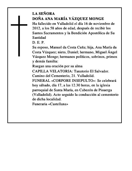 Doña Ana María Vázquez Monge