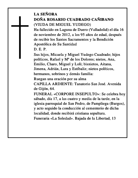 Doña Rosario Cuadrado Cañibano
