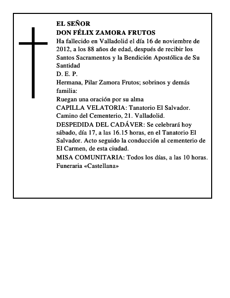 Don Félix Zamora Frutos