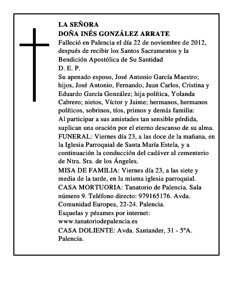 Doña Inés González Arrate