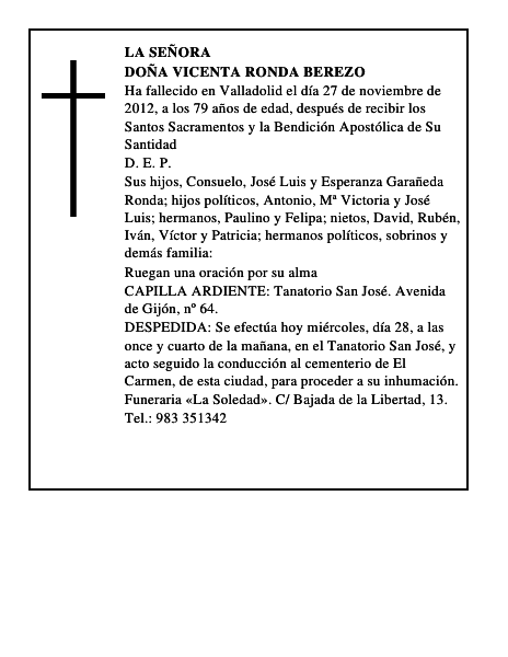 Doña Vicenta Ronda Berezo