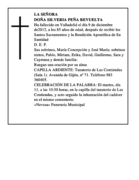 Doña Silveria Peña Revuelta