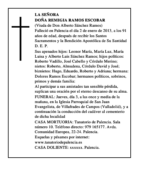 Doña Remigia Ramos Escobar