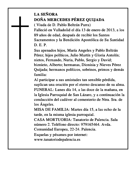 Doña Mercedes Pérez Quijada