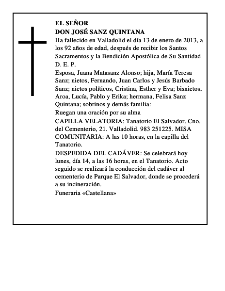 Don José Sanz Quintana