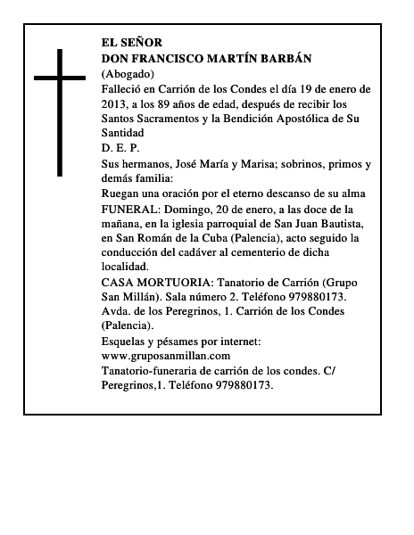 Don Francisco Martín Barbán