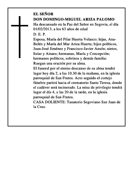 Don Domingo-Miguel Ariza Palomo