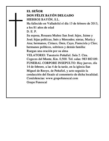 Don Félix Bayón Delgado
