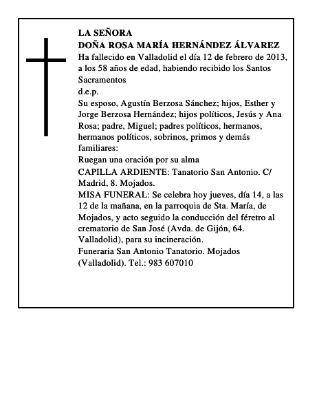 Doña Rosa María Hernández Álvarez