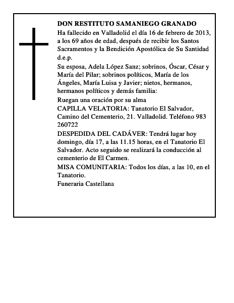 Don Restituto Samaniego Granado