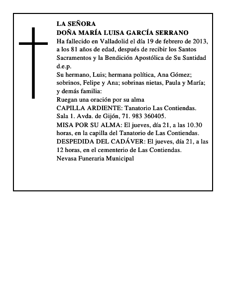 Doña María Luisa García Serrano