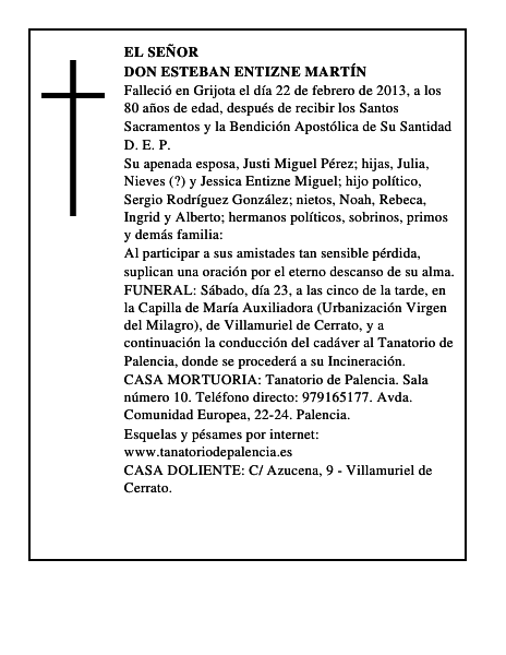 Don Esteban Entizne Martín