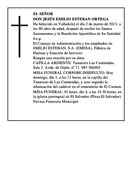 Don Jesús Emilio Esteban Ortega