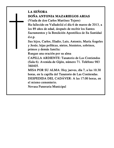Doña Antonia Mazariegos Arias