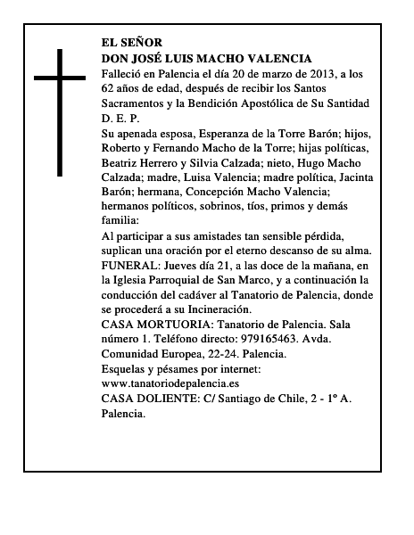 Don José Luis Macho Valencia