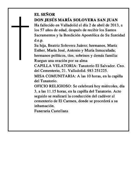 Don Jesús María Solovera San Juan