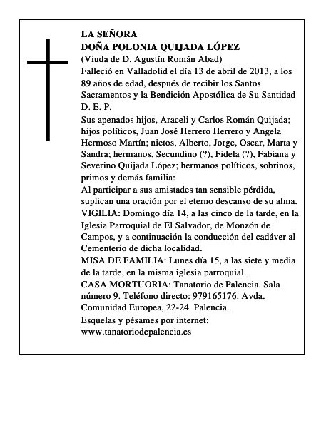 Doña Polonia Quijada López