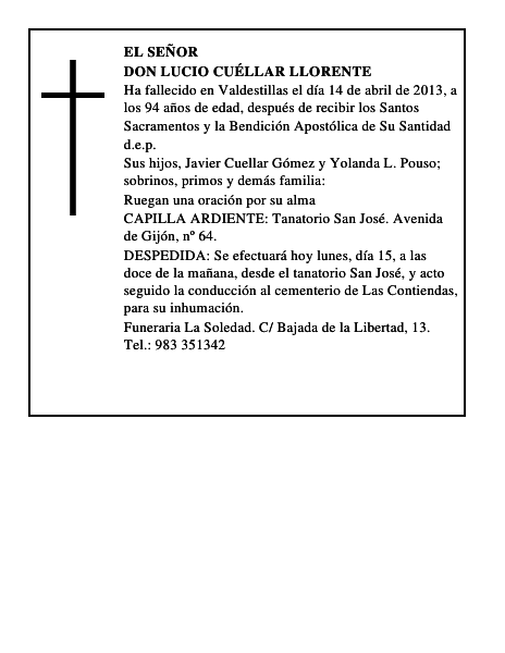 Don Lucio Cuéllar Llorente