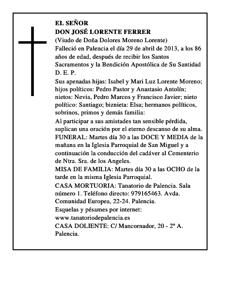 Don José Lorente Ferrer