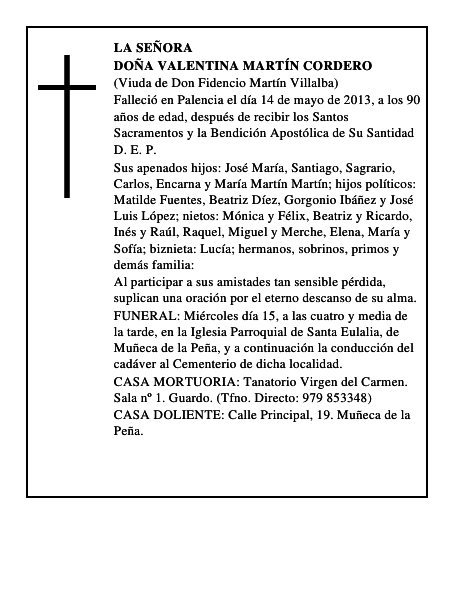 Doña Valentina Martín Cordero