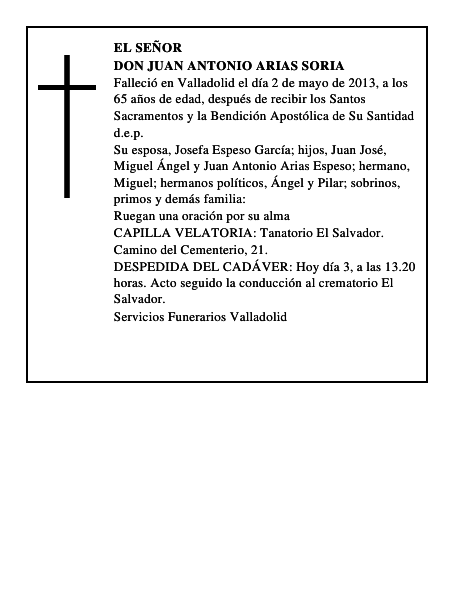 Don Juan Antonio Arias Soria