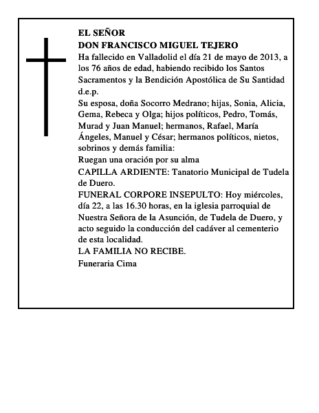 Don Francisco Miguel Tejero