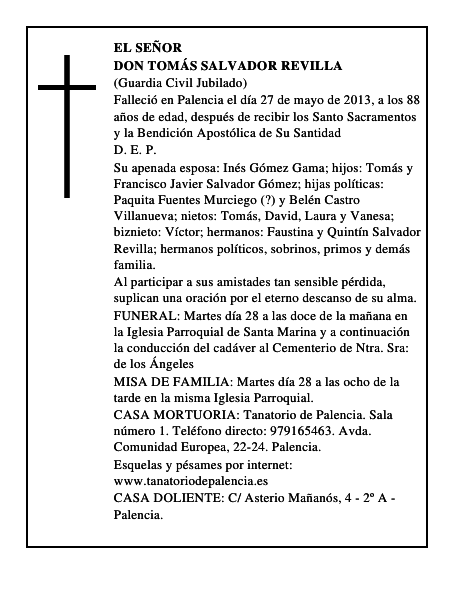 Don Tomás Salvador Revilla