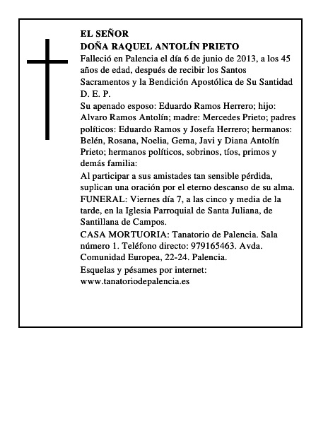 Doña Raquel Antolín Prieto