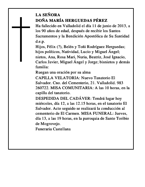 Doña María Herguedas Pérez