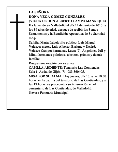 Doña Vega Gómez González