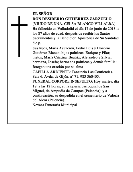 Don Desiderio Gutiérrez Zarzuelo