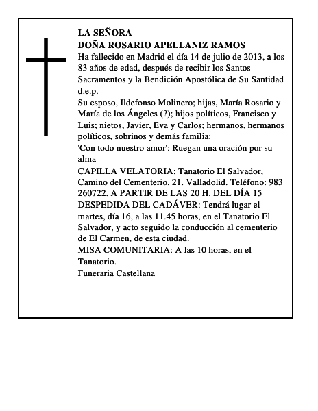 Doña Rosario Apellaniz Ramos