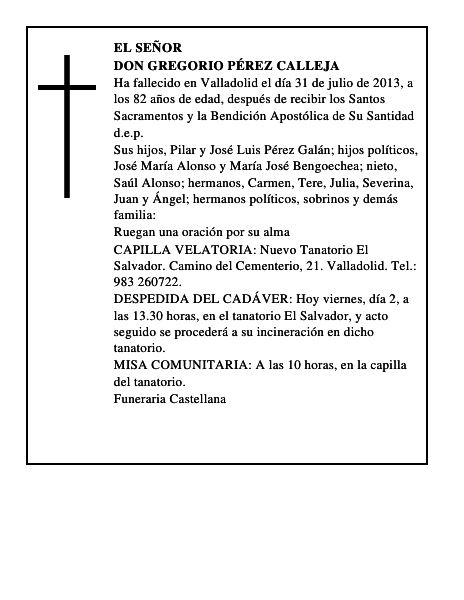 Don Gregorio Pérez Calleja