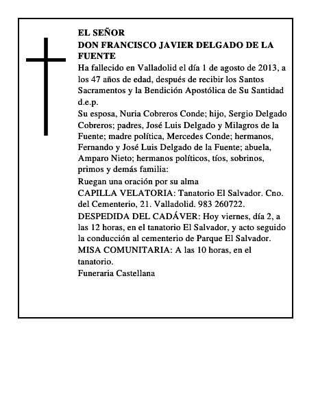 Don Francisco Javier Delgado de la Fuente