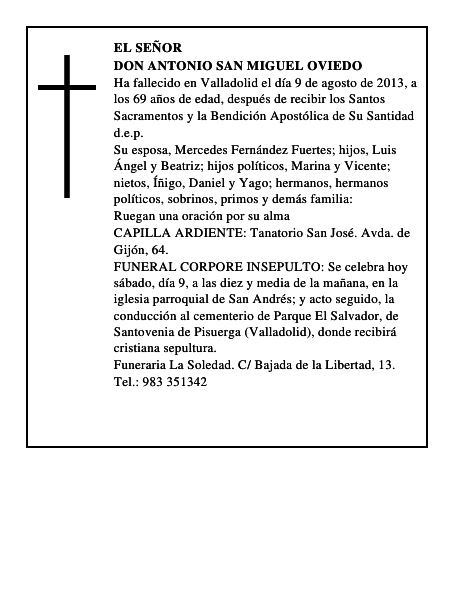 Don Antonio San Miguel Oviedo