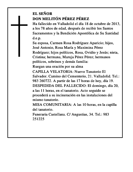 Don Melitón Pérez Pérez