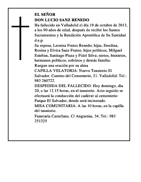 Don Lucio Sanz Renedo