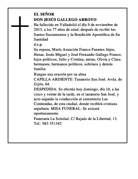 Don Jesús Gallego Arroyo