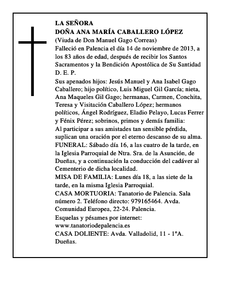 Doña Ana María Caballero López