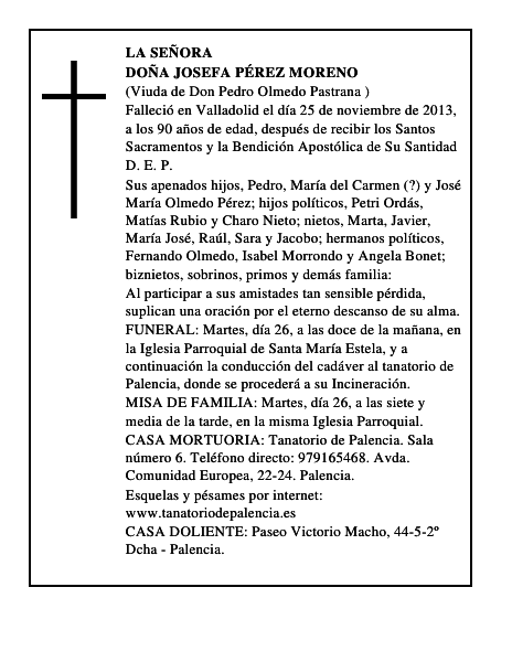 Doña Josefa Pérez Moreno