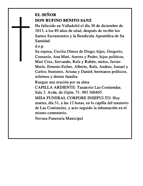 Don Rufino Benito Sanz