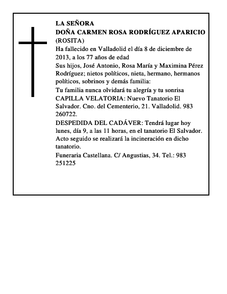 Doña Carmen Rosa Rodríguez Aparicio