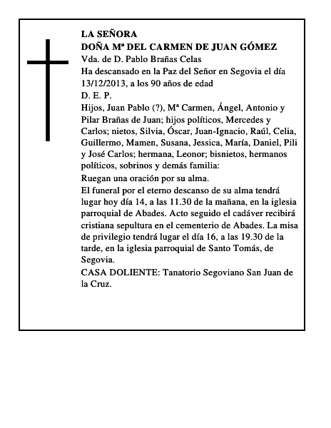 Doña Mª del Carmen de Juan Gómez