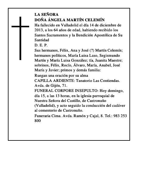 Doña Ángela Martín Celemín