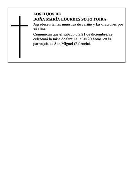 Doña María Lourdes Soto Foira