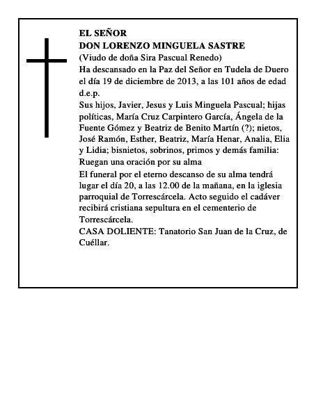 Don Lorenzo Minguela Sastre