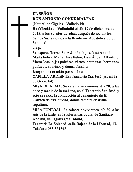 Don Antonio Conde Malfaz