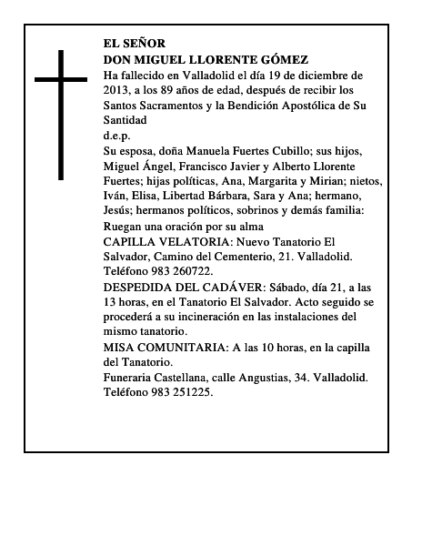 Don Miguel Llorente Gómez