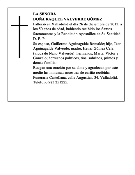 Doña Raquel Valverde Gómez