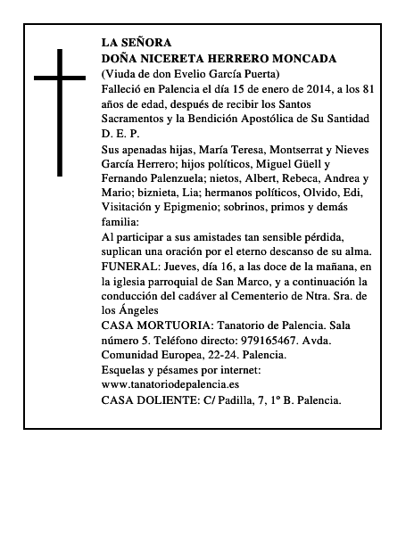 Doña Nicereta Herrero Moncada